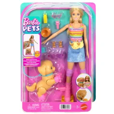 Barbie Spacerka z Psem Zestaw na Rolkach - Blondynka - Mattel
