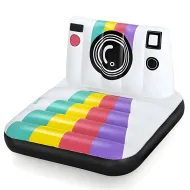 Bestway: Tęczowy materac dmuchany w kształcie aparatu polaroid 127x102 cm