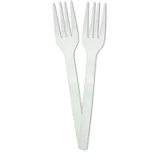 Biały, nadający się do recyklingu widelec, zestaw 10 sztuk