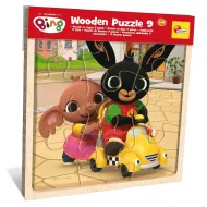 Bing i przyjaciele, drewniane puzzle ramkowe 9-elementowe – Lisciani