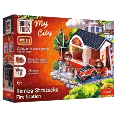 Brick Trick budujemy z cegieł: Moje Miasto Straż Pożarna 50-elementowa zabawka konstrukcyjna - Trefl zdjęcie 1