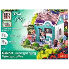 Budujemy z cegieł Brick Trick: Moje Miasto Weterynaryjna Przychodnia 50-elementowa zabawka konstrukcyjna - Trefl zdjęcie 1