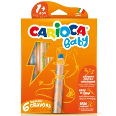 Carioca: 3 w 1 kredki dla niemowląt zestaw 6 szt.