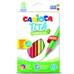 Carioca: Tita maxi trójkątna kolorowa kredka 12szt.