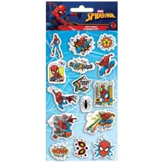 Cudowny Spider-Man 3D pufowy zestaw naklejek na arkuszu 10x22cm