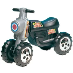 Czarny cross motor napędzany nogami z 4 kołami - D-Toys