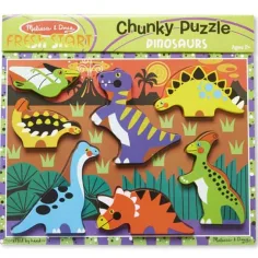 Dinozaury łatwe do chwycenia drewniane układanka w kształcie - Melissa & Doug