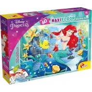 Disney Ariel 2 w 1 60-elementowa maxi układanka i kolorowanka 70x50 cm - Lisciani