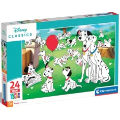 Disney klasyki: 101 Dalmatyńczyków 24 sztukowy maxi supercolor puzzle - Clementoni