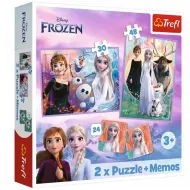 Disney: Kraina Lodu 2 - Księżniczki na swojej ziemi, zestaw 2 w 1: puzzle i karty pamięciowe - Trefl