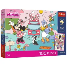 Disney Minnie Mysz Różowa przygoda 100szt. UFT puzzle z plakatem - Trefl zdjęcie 1