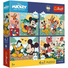 Disney Myszka Mickey i przyjaciele – 4 x 88 sztuk Premium Plus Kids puzzle – Trefl zdjęcie 1