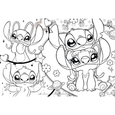 Disney Stitch 2 w 1: puzzle 250-elementowe i kolorowanka 50 × 35 cm - Lisciani zdjęcie 2