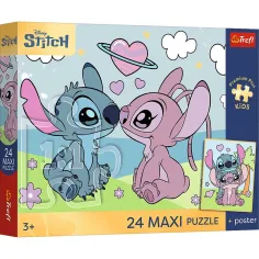 Disney Stitch i Angel 24-elementowa układanka Maxi - Trefl zdjęcie 1