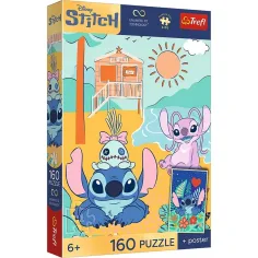 Disney Stitch na plaży 160-elementowa układanka z plakatem - Trefl zdjęcie 1