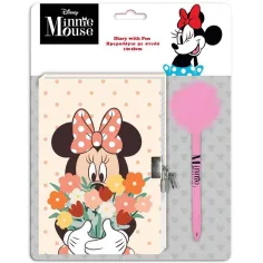 Disney: Tajny dziennik Minnie Mysz z kłódką i pomponowym długopisem 12x18cm 60 stron