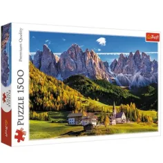 Dolina Val di Funes, Dolomity - Włochy 1500 elementów puzzle -Trefl