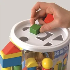 Drewniane klocki 50 sztuk zestaw z sorterem - Woodyland zdjęcie 2