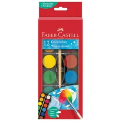 Faber-Castell: Farby wodne zestaw 12 sztuk z krążkami 30mm zdjęcie 1