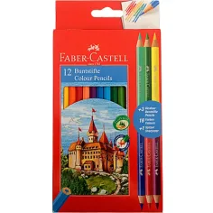Faber-Castell: Kolorowe ołówki 12 sztuk + 3 sztuki Bicolor