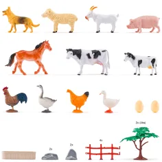 Faunica: Zestaw zabawek zwierząt farmy w wiaderku - Woodyland zdjęcie 2