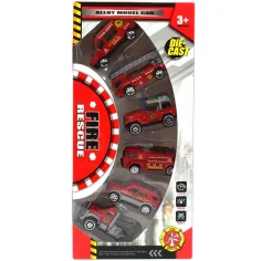 Fire Rescue: Zestaw 6 małych samochodów strażackich 1/64 zdjęcie 3