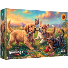 Flamingo przez puzzle Grające szczeniaki 400-elementowa układanka - Trefl zdjęcie 1