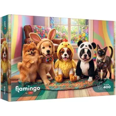 Flamingo przez puzzle Ubrania zwierząt domowych 400 elementów puzzle - Trefl zdjęcie 1