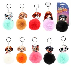 Fluffy Pom-Pom piesek breloczki w różnych wersjach 1szt zdjęcie 1