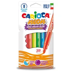 Fluorescencyjny marker w neonowych kolorach zestaw 8 sztuk - Carioca