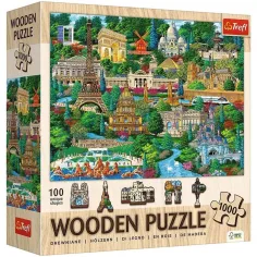 Francja, słynne miejsca - 1000 elementów drewniane puzzle - Trefl zdjęcie 1