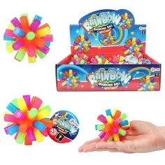 Fun Tęczowa świecąca piłka odbijająca 1szt zdjęcie 1