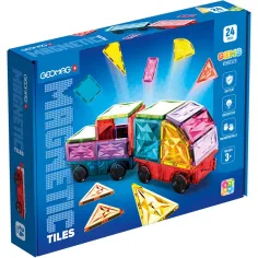 Geomag: Magnetic Tiles Gems zestaw 24 sztuk klocków magnetycznych