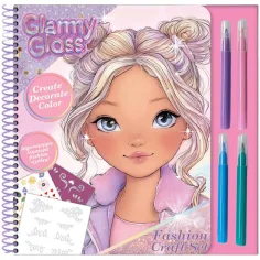 Glammy Gloss: Kreatywny zestaw projektanta mody i kolorowania z markerami i naklejkami zdjęcie 1