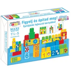 Graj i ucz się!: Słuchaj i zbuduj! Gra konstrukcyjna z kartami rozwojowymi - D-Toys