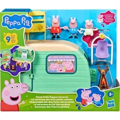 Peppa Pig – zestaw zabawkowy „Three Little Piggies” z przyczepą kempingową i figurkami - Hasbro