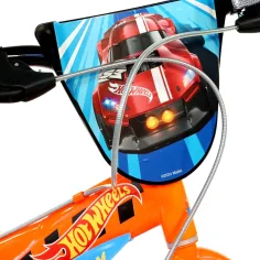 Hot Wheels 16” rower dziecięcy z uchwytem na bidon i bocznymi kółkami w kolorze pomarańczowo-czarnym – Dino Bikes rower zdjęcie 4