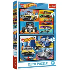Hot Wheels - 2 x 70 sztuk puzzli - Trefl zdjęcie 1