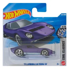 Hot Wheels: '71 Lamborghini Miura SV fioletowy samochód 1/64 - Mattel