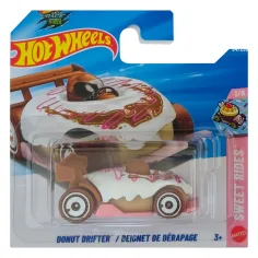 Hot Wheels: Biały samochód Donut Drifter 1/64 - Mattel