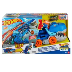 Hot Wheels City: Przekształcalny Ultimate Transporter Samochodów T-Rex - Mattel