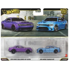 Hot Wheels: Deluxe 2018 Dodge Challenger SRT Demon i 2015 Dodge Charger SRT zestaw 2 sztuk 1/64 - Mattel