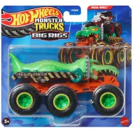 Hot Wheels Monster Trucks: Big Rigs sześciokołowy Mega Wrex zielona laweta 1/64 - Mattel