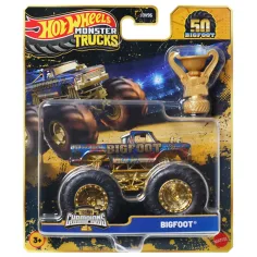 Hot Wheels Monster Trucks: Bigfoot mistrzowski samochód z trofeum 1/64 - Mattel zdjęcie 1
