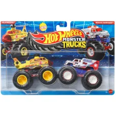 Hot Wheels Monster Trucks: Helichopper vs Rescue Rampager zestaw 2 samochodów 1/64 - Mattel