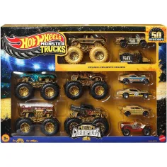 Hot Wheels Monster Trucks: Mistrzowski zestaw małych samochodów 11szt - Mattel