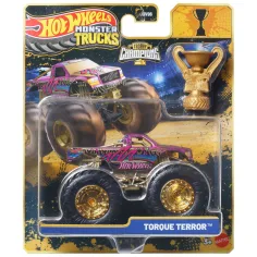 Hot Wheels Monster Trucks: Torque Terror mistrzowski samochód z trofeum 1/64 – Mattel zdjęcie 1