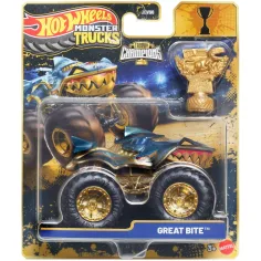 Hot Wheels Monster Trucks: Wielka Paszcza samochód wyścigowy z trofeum 1/64 – Mattel zdjęcie 1
