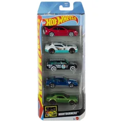 Hot Wheels: Nightburnerz zestaw 5 fajnych samochodzików 1/64 - Mattel