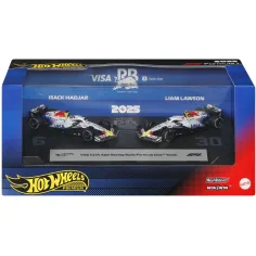 Hot Wheels Premium F1 Racing Bulls zestaw małych samochodów 2 szt. 1/64 – Liam Lawson #30 i Isack Hadjar #6 – Mattel